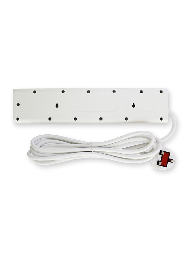 elexon - 5-Way Power Extension Socket Adapter White 2meter - Image 1