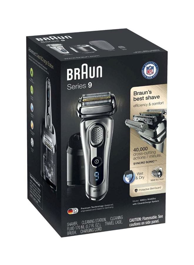 BRAUN - Series 9 9290cc Rechargeable Electric Shaver Kit Black/Silver/Blue 9.9x6.2inch - Image 1