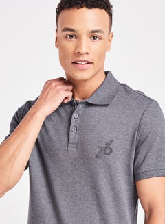 JOCKEY Classic Design Short Sleeve Polo T-Shirt Charcoal Melange  - Image 4
