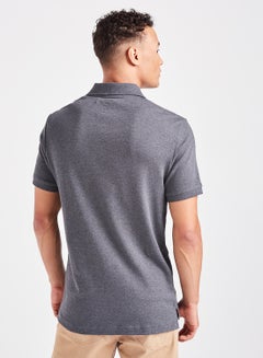 JOCKEY Classic Design Short Sleeve Polo T-Shirt Charcoal Melange  - Image 2