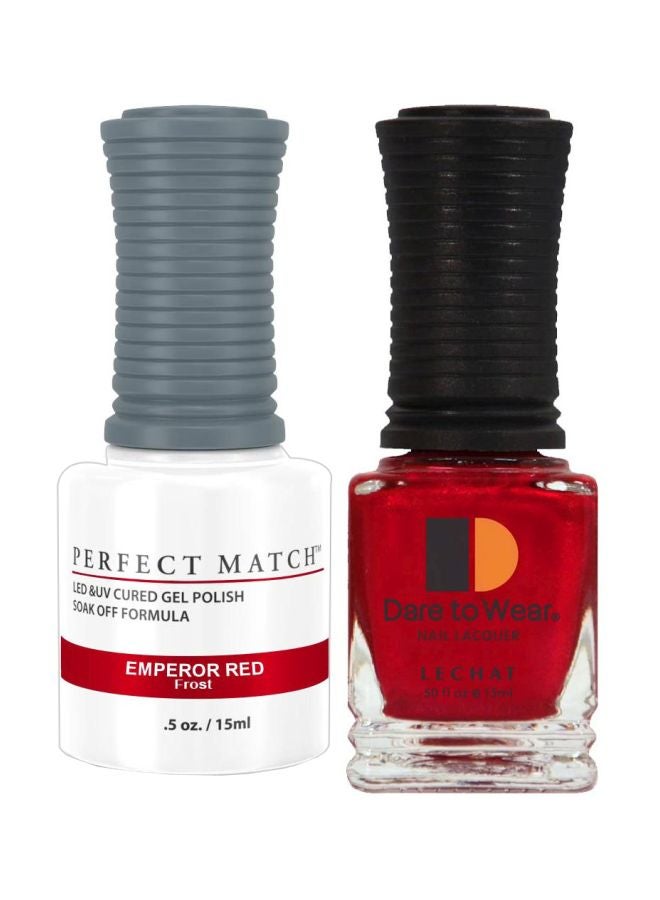 Lechat Dare To Wear Gelish Nail Polish With Perfect Match Soak Off Formula Emperor Red - Image 1