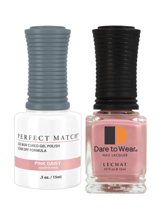 Lechat Dare To Wear Gelish Nail Polish With Perfect Match Soak Off Formula Pink Daisy - Image 1