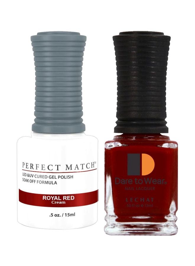 Lechat Dare To Wear Gelish Nail Polish With Perfect Match Soak Off Formula Royal Red - Image 1