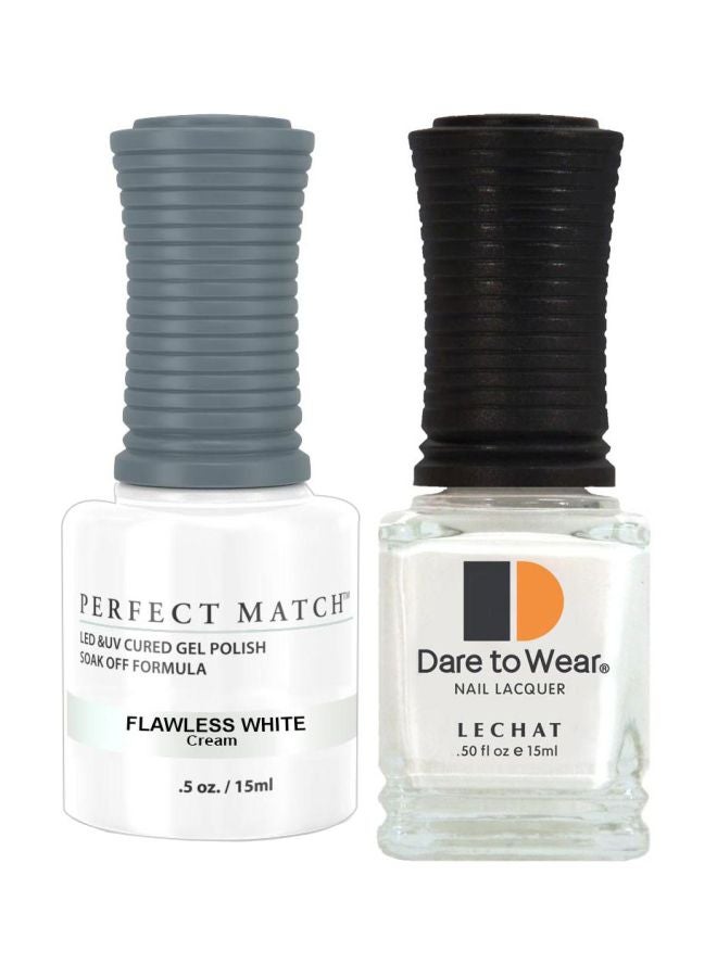 Lechat Dare To Wear Gelish Nail Polish With Perfect Match Soak Off Formula Flawless White - Image 1