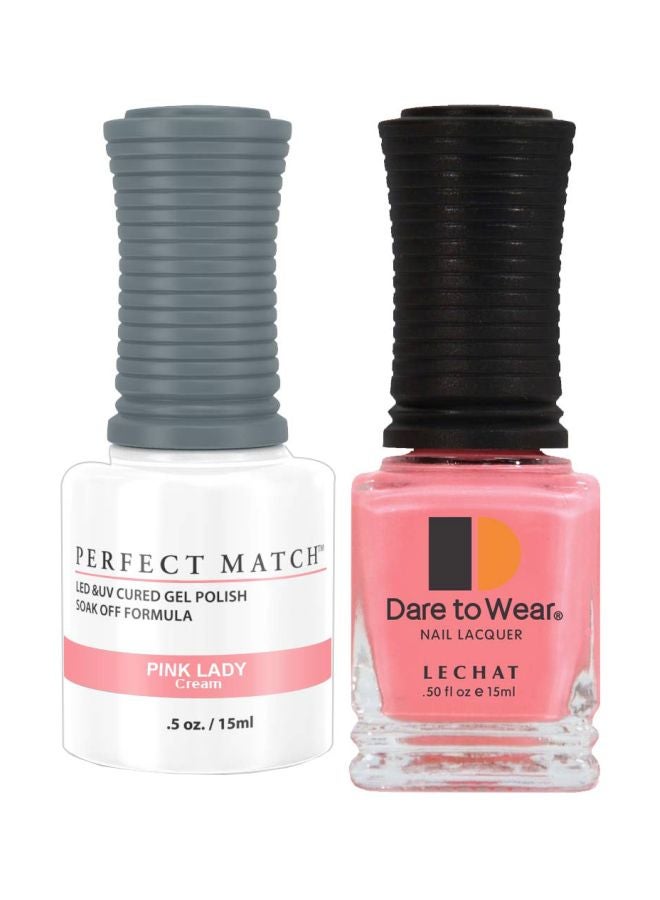 Lechat Dare To Wear Gelish Nail Polish With Perfect Match Soak Off Formula Pink Lady - Image 1