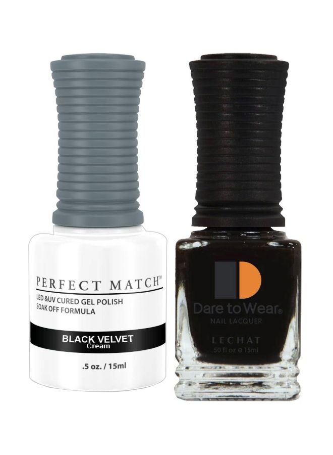 Lechat Dare To Wear Gelish Nail Polish With Perfect Match Soak Off Formula Black Velvet - Image 1