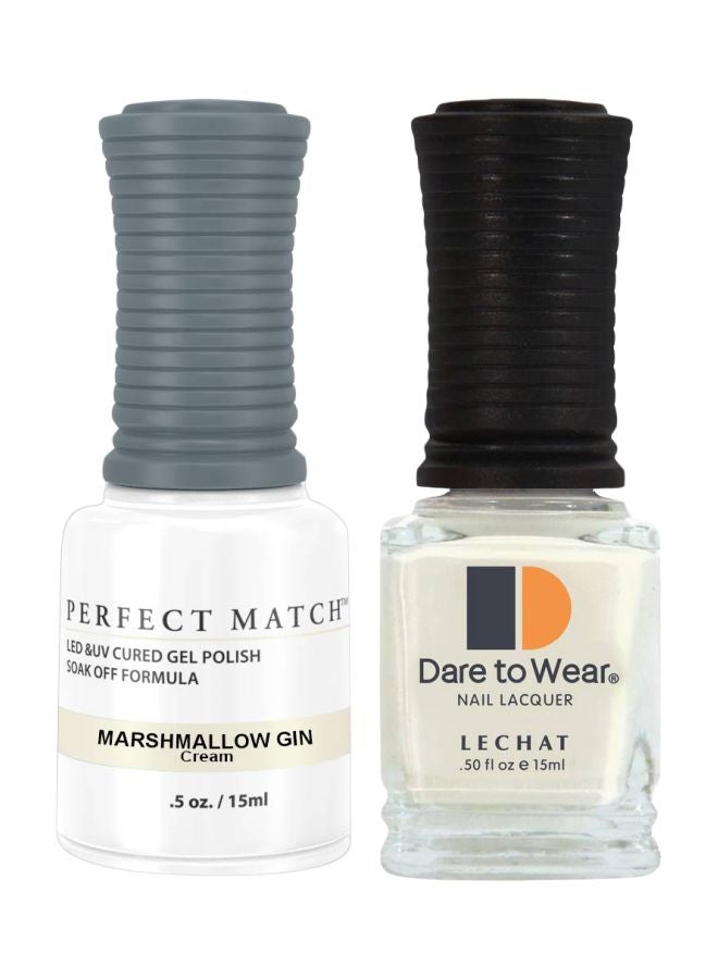 Lechat Dare To Wear Gelish Nail Polish With Perfect Match Soak Off Formula Marshmallow Gin - Image 1