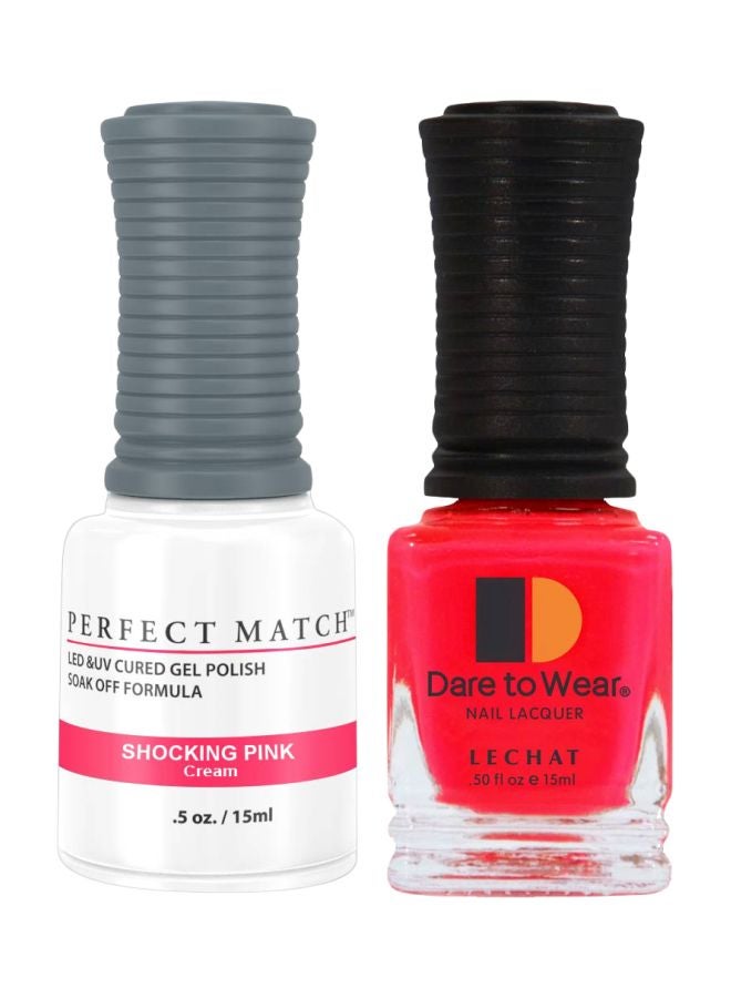 Lechat Dare To Wear Gelish Nail Polish With Perfect Match Soak Off Formula Shocking Pink - Image 1