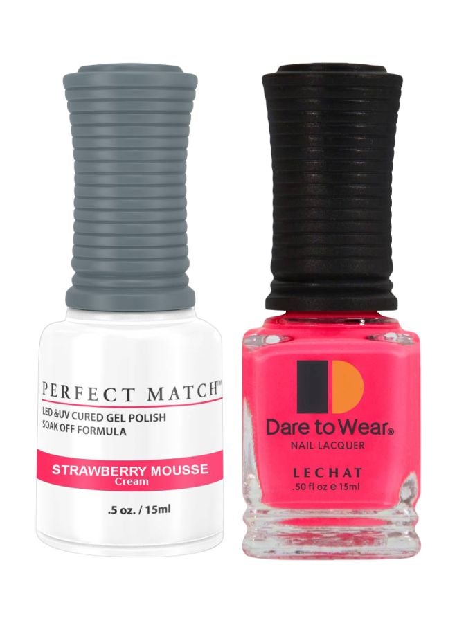 Lechat Dare To Wear Gelish Nail Polish With Perfect Match Soak Off Formula Strawberry Mousse - Image 1