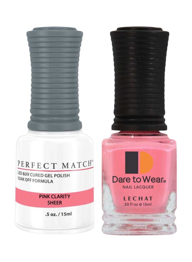 Lechat Dare To Wear Gelish Nail Polish With Perfect Match Soak Off Formula Pink Clarity - Image 1