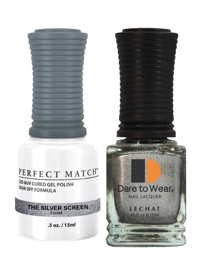 Lechat Dare To Wear Nail Lacquer With Perfect Match Soak Off Formula The Silver Screen - Image 1