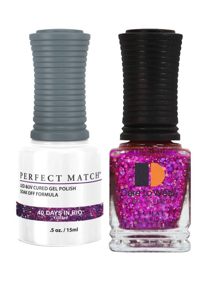 Lechat Dare To Wear Nail Lacquer With Perfect Match Soak Off Formula 40 Days In Rio - Image 1