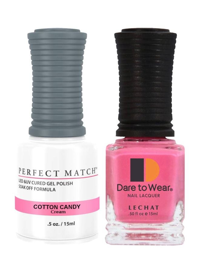 Lechat Dare To Wear Nail Lacquer With Perfect Match Soak Off Formula Cotton Candy - Image 1