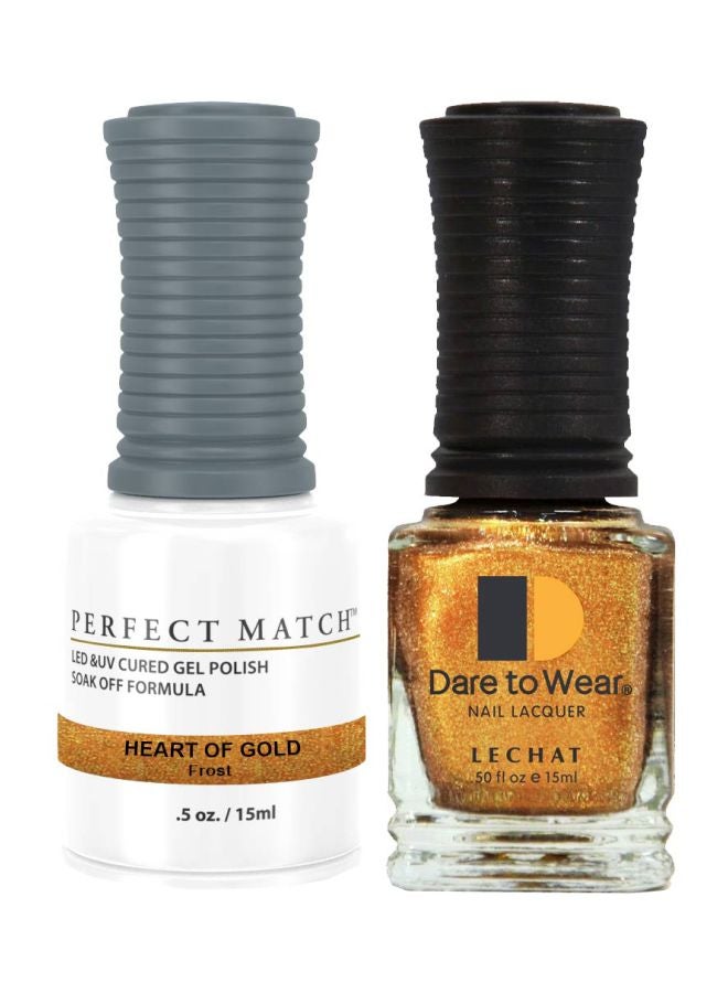 Lechat Dare To Wear Nail Lacquer With Perfect Match Soak Off Formula Heart Of Gold - Image 1