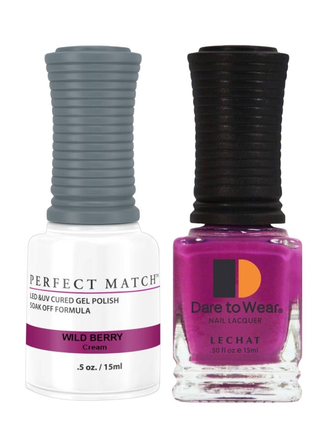 Lechat Dare To Wear Nail Lacquer With Perfect Match Soak Off Formula Wild Berry - Image 1