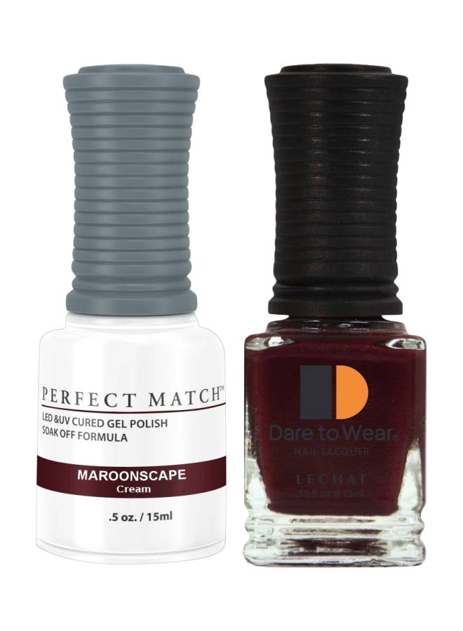 Lechat Dare To Wear Nail Lacquer With Perfect Match Soak Off Formula Maroonscape - Image 1