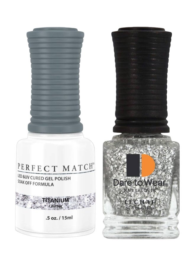 Lechat Dare To Wear Nail Lacquer With Perfect Match Soak Off Formula Titanium - Image 1