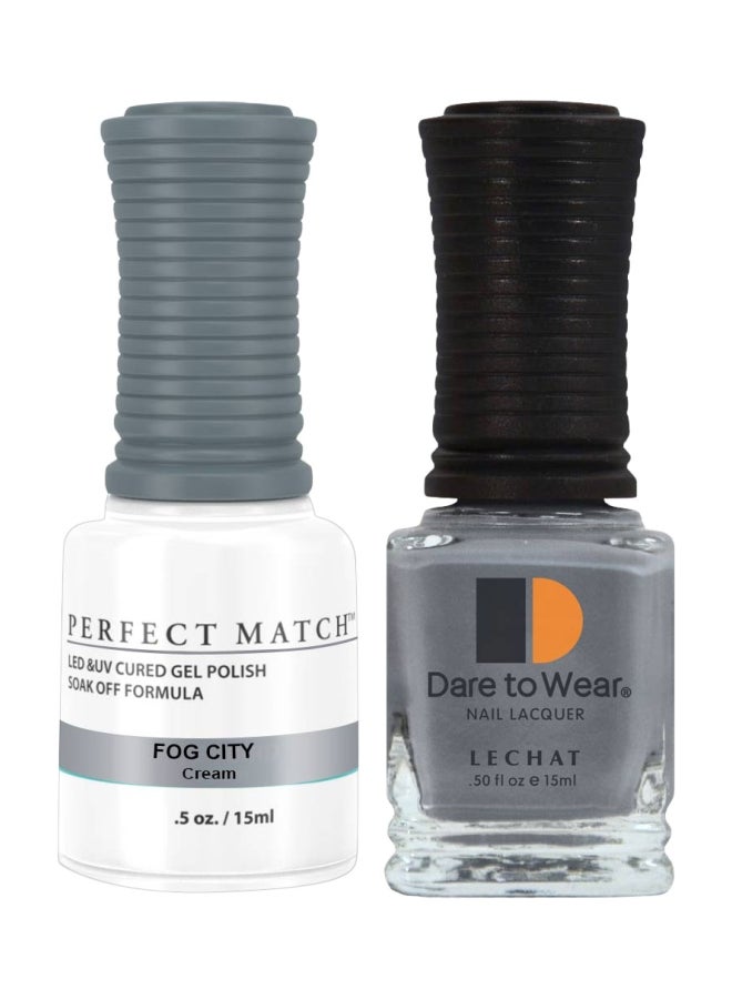 Lechat Dare To Wear Nail Lacquer With Perfect Match Soak Off Formula Fog City - Image 1