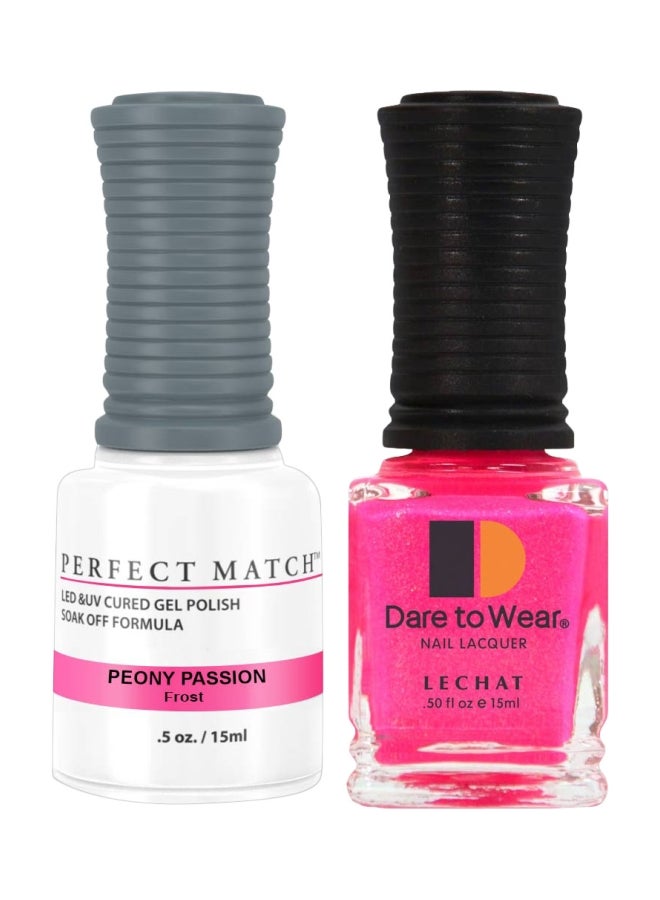 Lechat 2-Piece Perfect Match UV Gel Polish With Dare To Wear Nail Lacquer Set Peony Passion/Rose Bonbon - Image 1