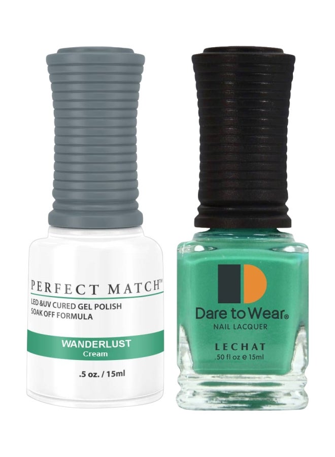 Lechat 2-Piece Perfect Match UV Gel Polish With Dare To Wear Nail Lacquer Set Wanderlust/Jade - Image 1