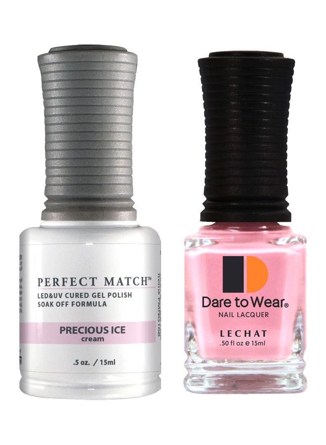 Lechat 2-Piece Perfect Match Gel Polish With Dare To Wear Nail Lacquer Set Precious Ice - Image 1