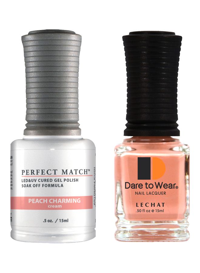 Lechat 2-Piece Perfect Match Gel Polish With Dare To Wear Nail Lacquer Set Peach Charming - Image 1