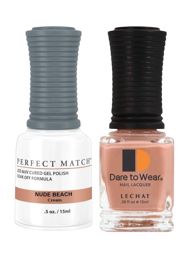 Lechat 2-Piece Perfect Match Gel Polish And Dare To Wear Nail Lacquer Set Nude Beach - Image 1