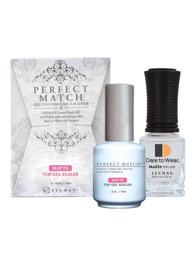 Lechat 2-Piece Perfect Match Top Gel Sealer And Top Coat Set Clear - Image 1