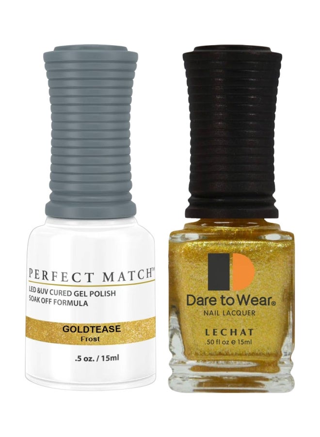 Lechat 2-Piece Perfect Match Gel Polish And Dare To Wear Nail Lacquer Set Goldtease - Image 1