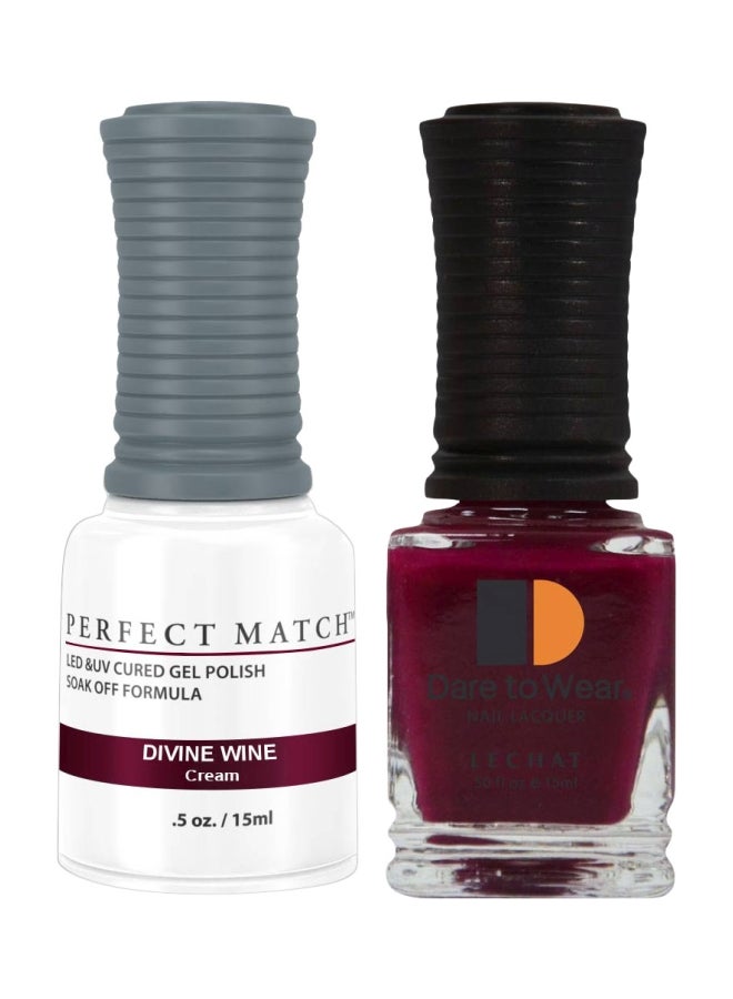 Lechat 2-Piece Perfect Match Gel Polish And Dare To Wear Nail Lacquer Set Divine Wine - Image 1