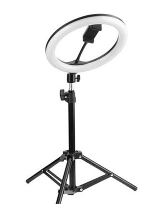 2-Piece Tripod Stand Set With Ring Light Black/White - v1595852287/N39492113A_1