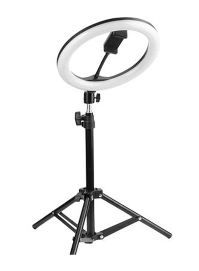 Generic 2-Piece Tripod Stand Set With Ring Light Black/White  - Image 1