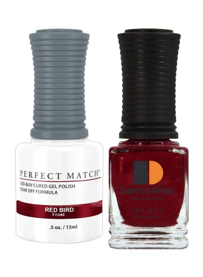 Lechat Dare To Wear Gelish Nail Polish With Perfect Match Soak Off Formula Red Bird - Image 1