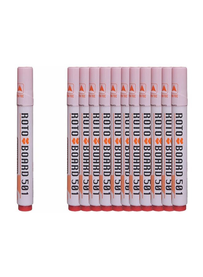 Roto - 12-Piece Board 501 Erasable Marker Set Red - Image 1