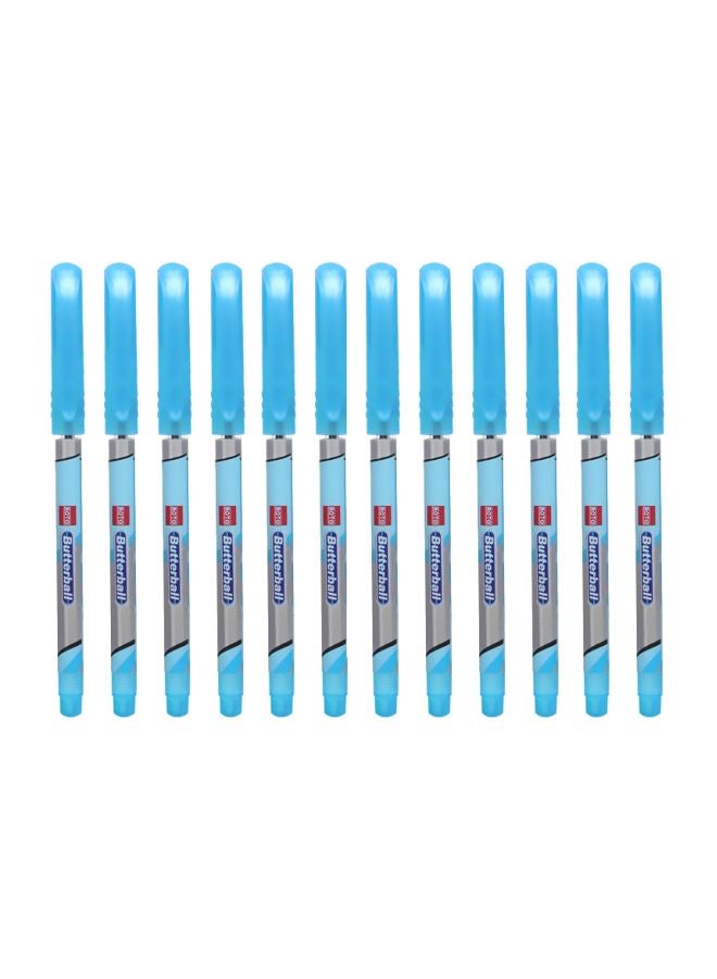 Roto 12-Piece Butterball Liquid Ballpoint Pen Set Blue - Image 1