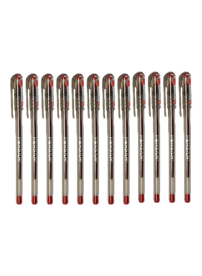 Pensan 12-Piece My-Tech Ballpoint Pen Red  - Image 1