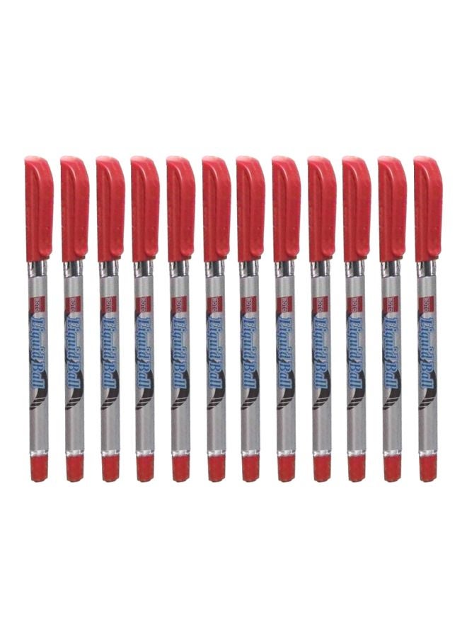 روتو مجموعة أقلام حبر جاف من 12 قطعة أحمر