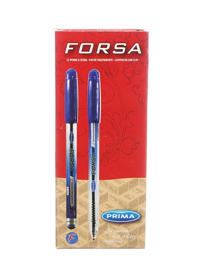 بريما مجموعة أقلام فورسا برأس كروي من 12 قطعة أزرق - Image 2
