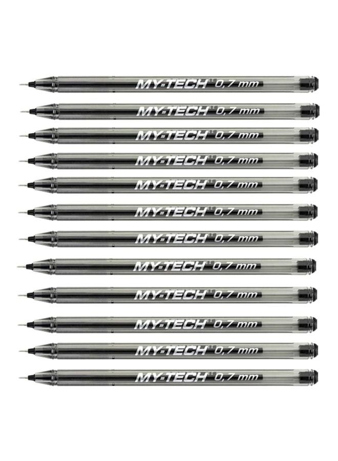 بينسان مجموعة من 12 قلم حبر جاف كروي الرأس ماي تك أسود - Image 1