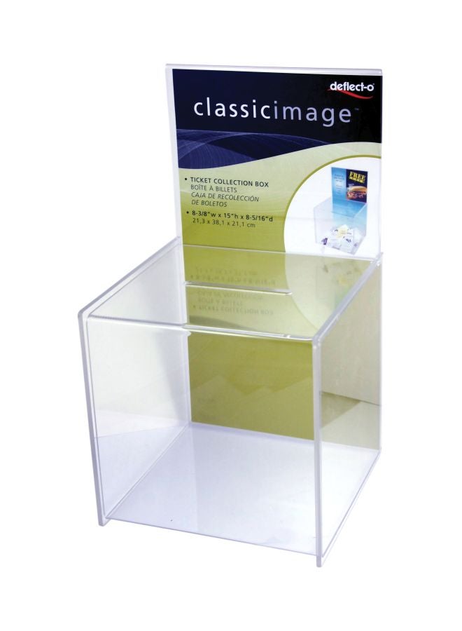 Acrylic Classic Image Ticket Collection Box Clear