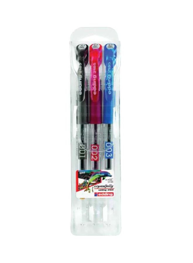 Edding Pack Of 3 Gel Ink Pen Blue/Red/Black
