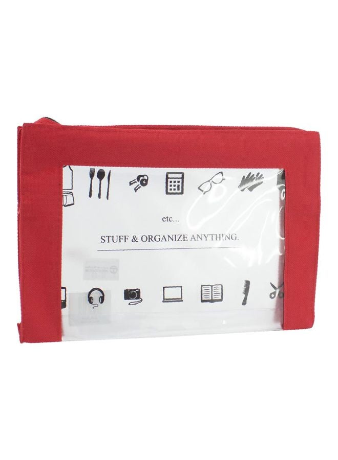 ROCO Single Pocket Stuff Organizer Red/Clear