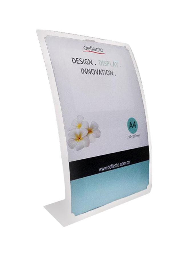 A4 L-Shaped Slanted Sign Holder White/Black/Blue