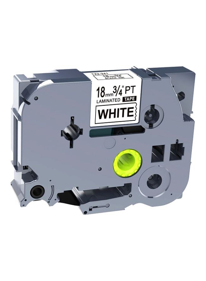 brother P-Touch Laminated Label Tape White/Black - Image 1