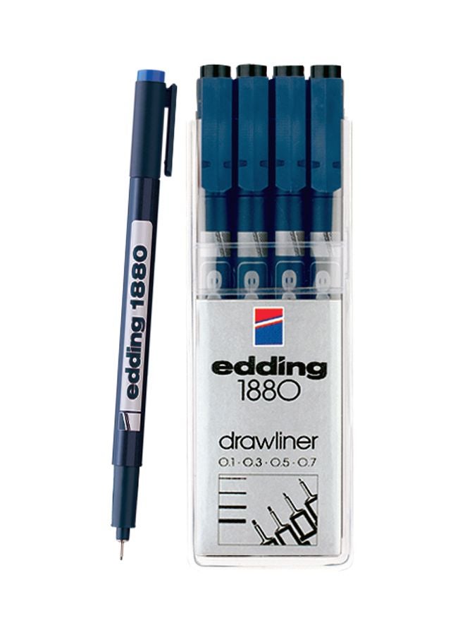 Edding 4-Piece 1880 Drawliner Pen Set Black