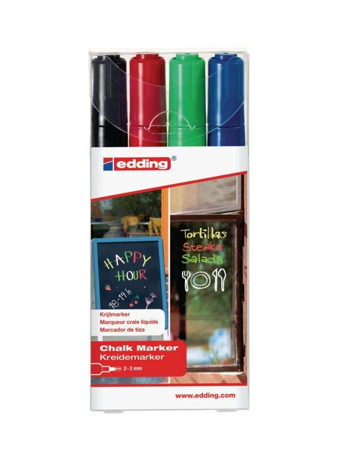 Edding 4-Piece Chalk Marker Set Blue/Green/Red