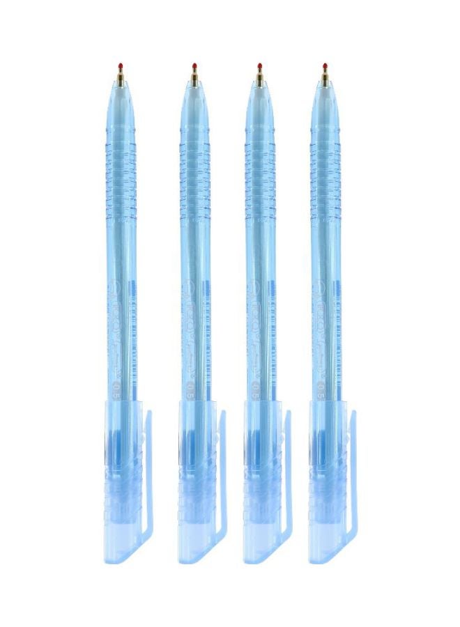 4-Piece Dry Ink Ballpoint Pen Blue