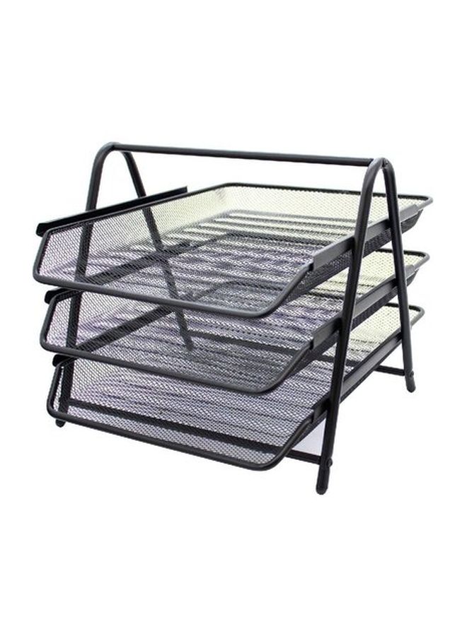 ROCO 3-Tier A4 Size Letter And File Storage Tray Black 