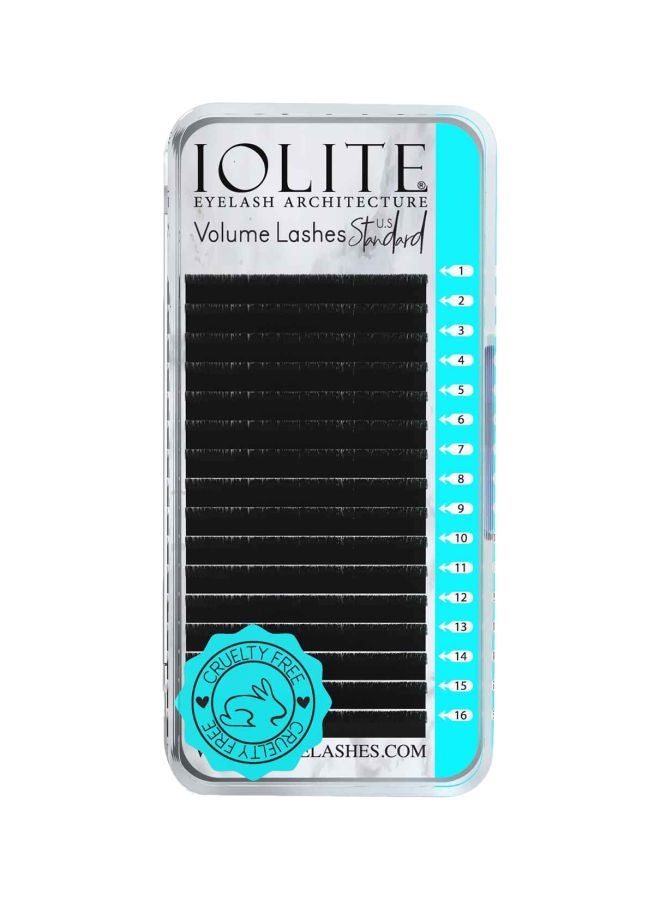 IOLITE Pair Of 8 J Curl False Eyelashes Black