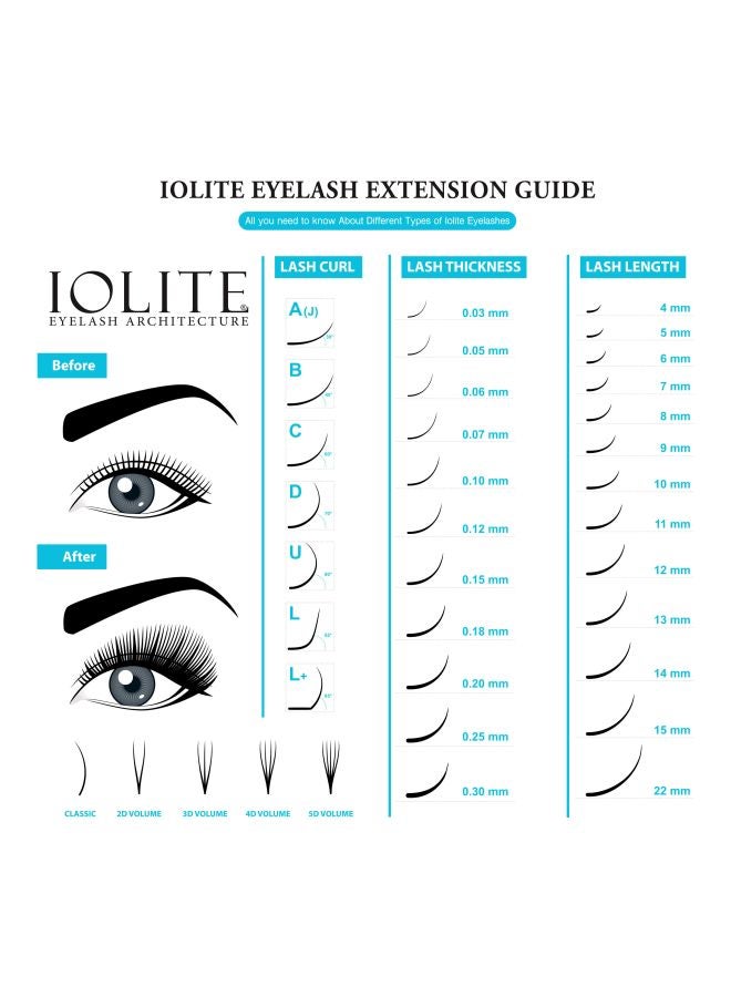 IOLITE Pair Of 8 Pro Silk C-Curl Eyelashes Black - Image 3